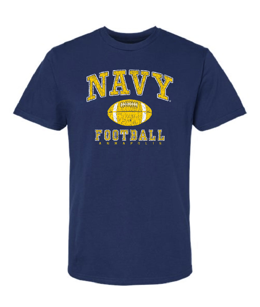 NAVY Football Distressed T-Shirt (navy)