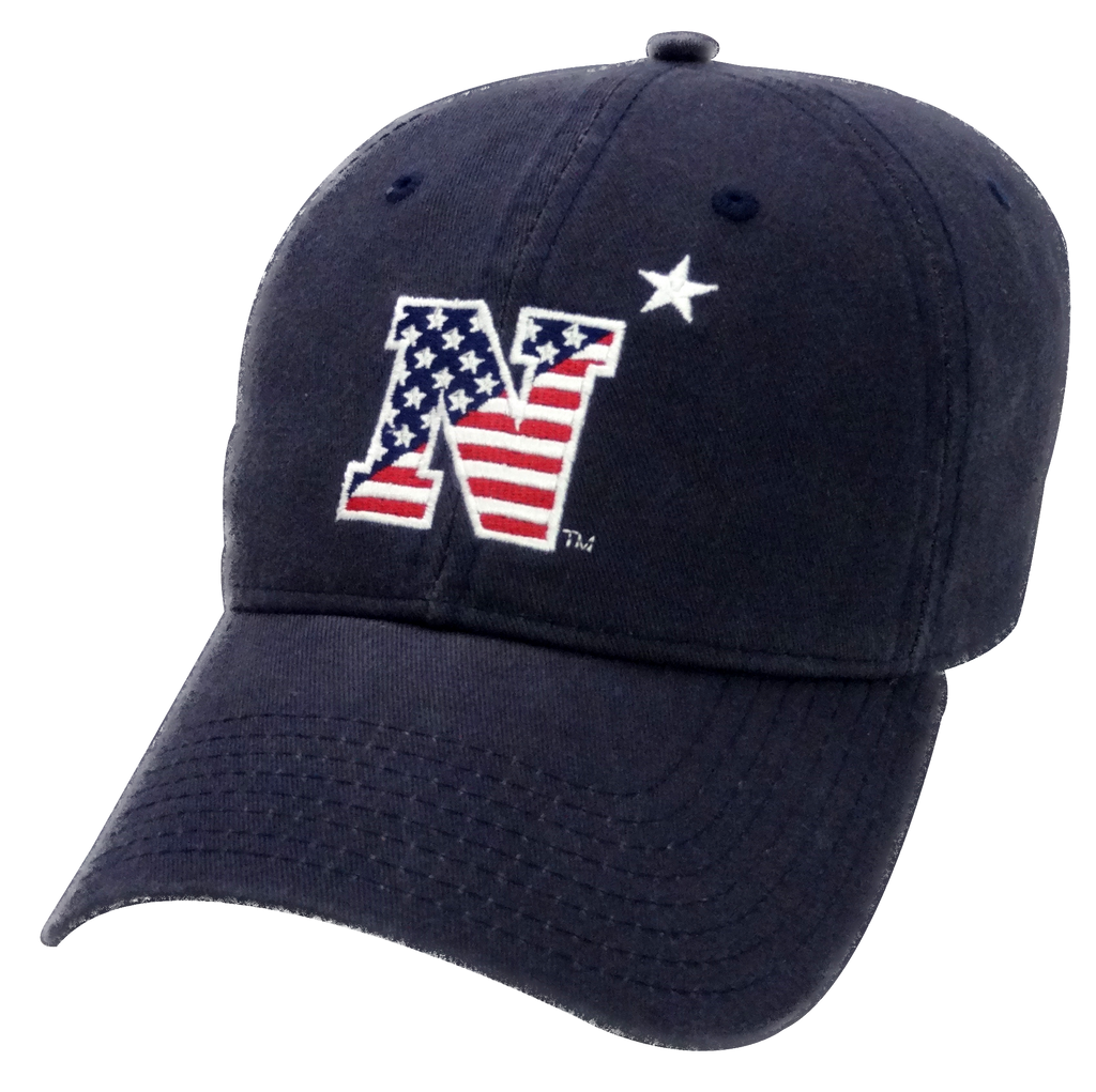 USNA US Flag N-Star "RELAXED TWILL" Hat (navy)