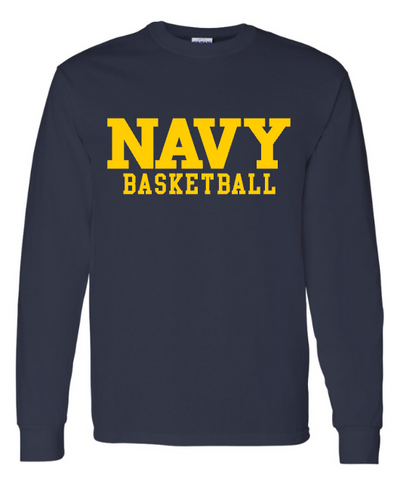 BLOCK NAVY Basketball Long Sleeve T-Shirt (navy)