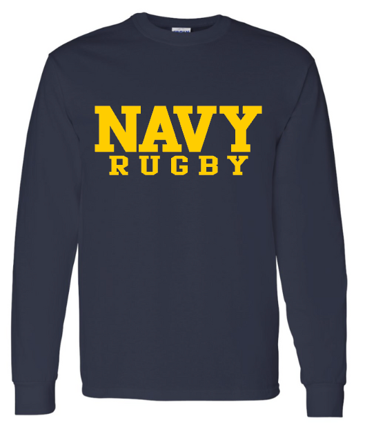 BLOCK NAVY Rugby Long Sleeve T-Shirt (navy)