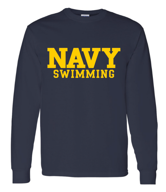 BLOCK NAVY Swimming Long Sleeve T-Shirt (navy)