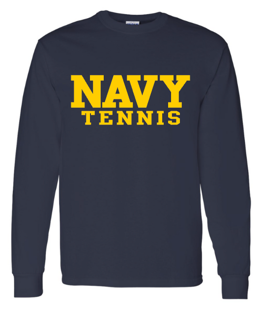 BLOCK NAVY Tennis Long Sleeve T-Shirt (navy)