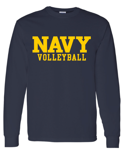 BLOCK NAVY Volleyball Long Sleeve T-Shirt (navy)
