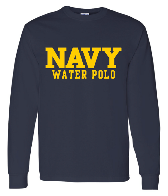 BLOCK NAVY Water Polo Long Sleeve T-Shirt (navy)