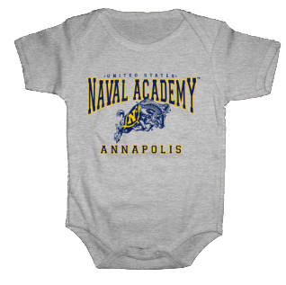 USNA Jumping Goat Onesie (grey)