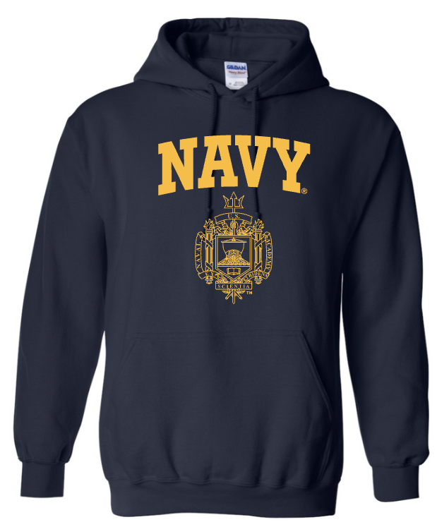 USNA Crest Hooded Sweatshirt (navy)