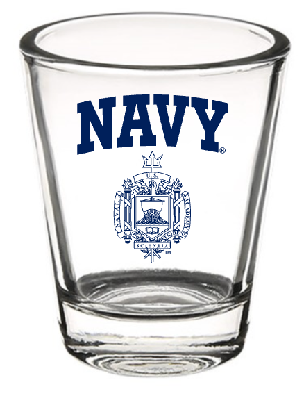 USNA CREST Shot Glass (clear)