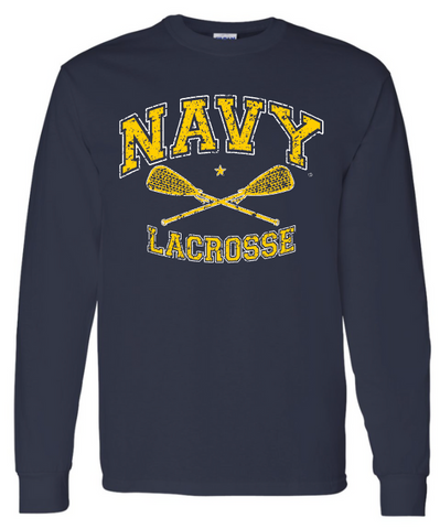 NAVY LACROSSE Long Sleeve T-Shirt (navy)