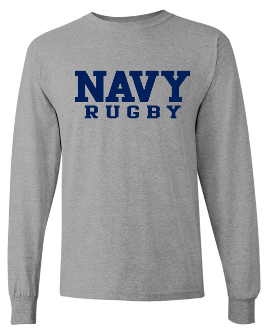 BLOCK NAVY Rugby Long Sleeve T-Shirt (grey)