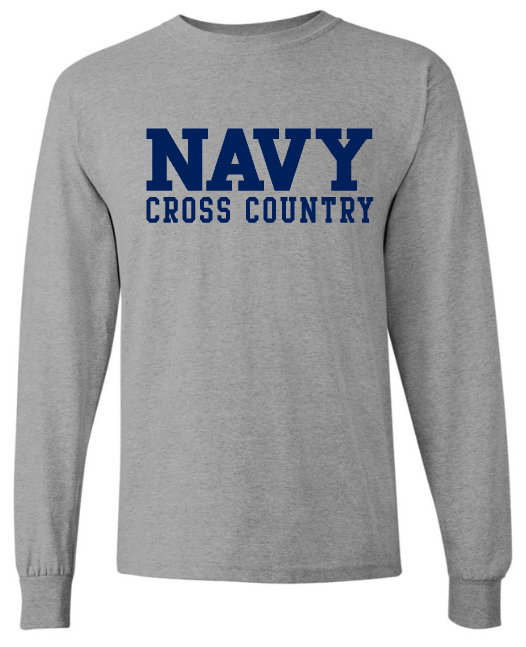 BLOCK NAVY Cross Country Long Sleeve T-Shirt (grey)