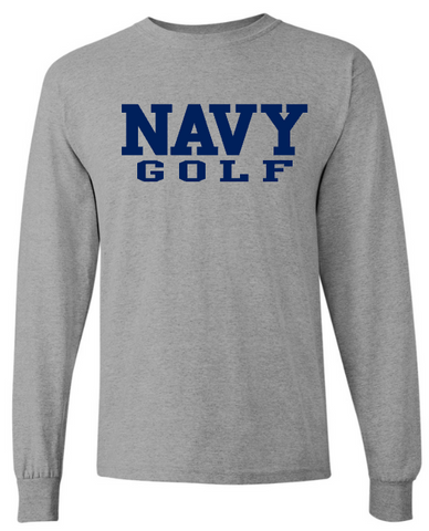 BLOCK NAVY Golf Long Sleeve T-Shirt (grey)