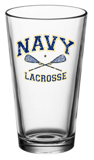 NAVY Lacrosse Pint Glass