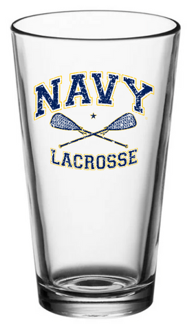 NAVY Lacrosse Pint Glass