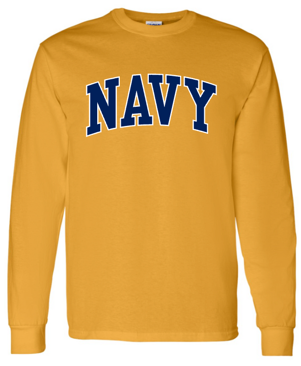 NAVY Arch Long Sleeve T-Shirt (gold)