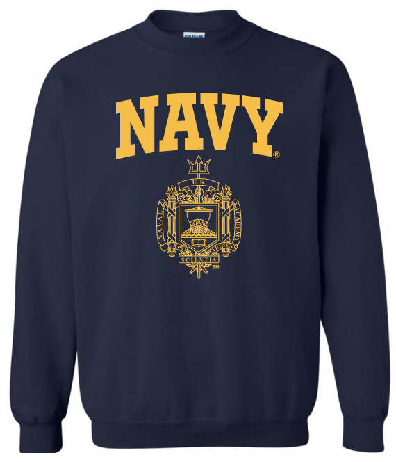 USNA CREST Crewneck Sweatshirt (navy)