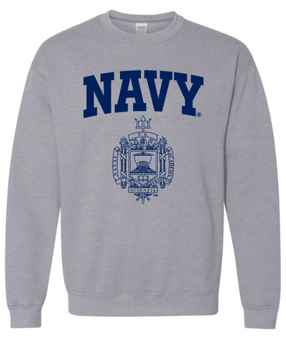 USNA CREST Crewneck Sweatshirt (grey)