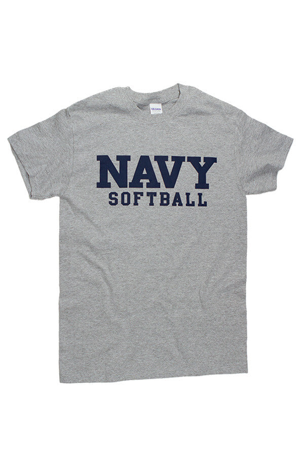 Block NAVY Softball T-Shirt (grey) - Annapolis Gear