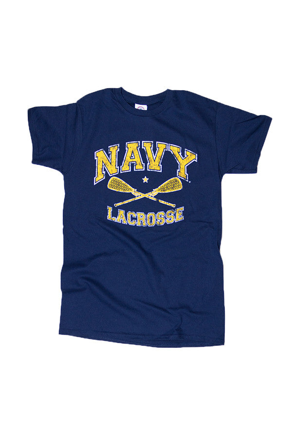 NAVY Lacrosse Distressed TShirt Annapolis Gear