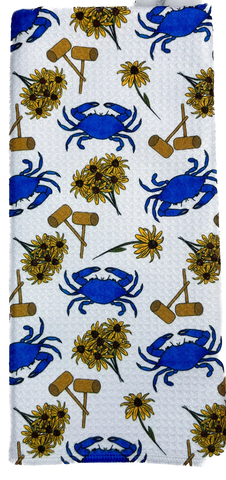 Maryland Crab Feast Waffle Kitchen Dish Towel