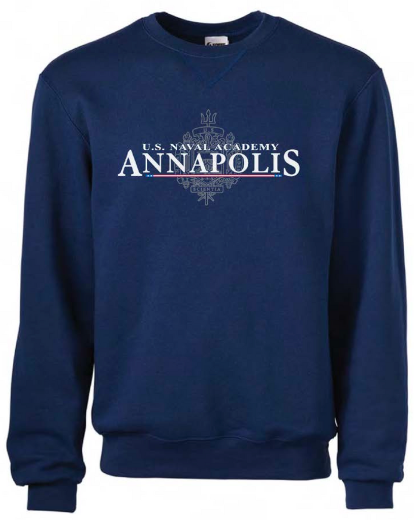 USNA Crest ANNAPOLIS Crewneck Sweatshirt (navy)