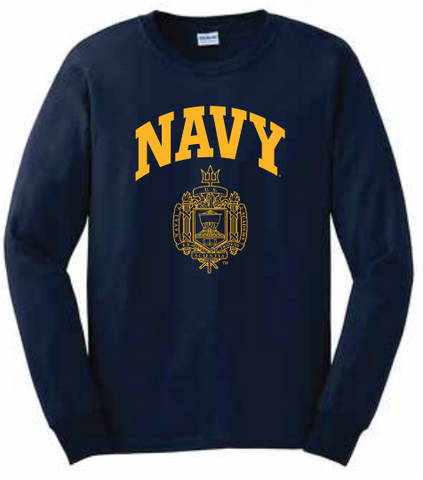 USNA Crest Long Sleeve T-Shirt (navy)