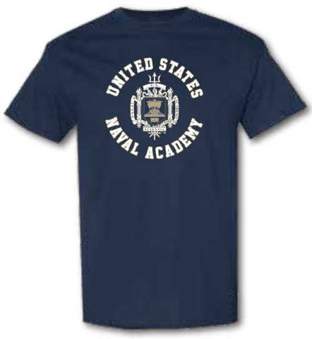 USNA Circle Crest T-Shirt (heather navy)