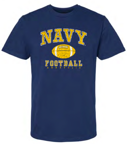 NAVY Football Distressed T-Shirt