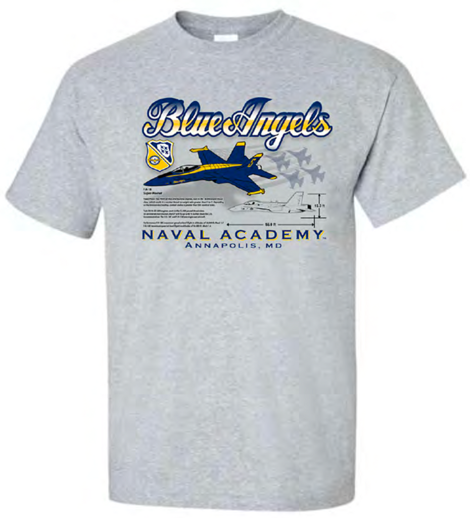 BLUE ANGELS Naval Academy T-Shirt (ash)