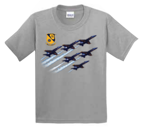 Kids Blue Angels Squadron T-Shirt (grey)