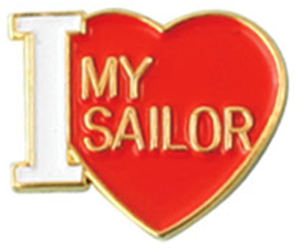 I Love My Sailor with Heart Lapel Pin (1/2")