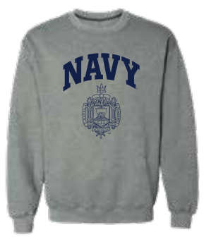 USNA CREST Crewneck Sweatshirt (grey)