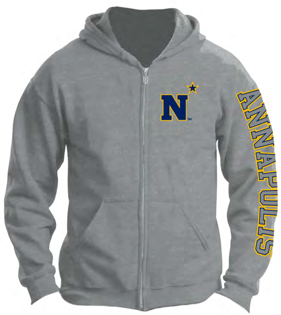 USNA N-Star Zipper Sweatshirt (grey)