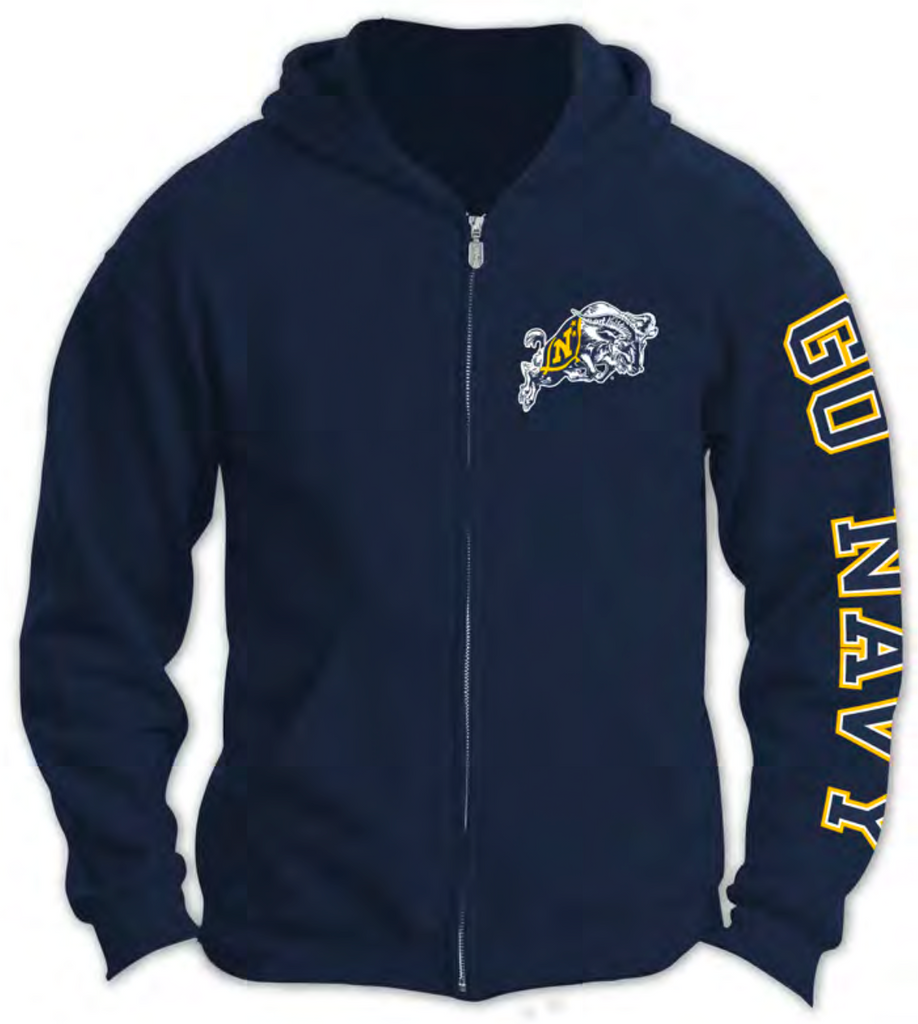 USNA Jumping Goat Zipper Sweatshirt (navy)