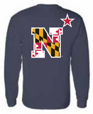 USNA MD Flag N-Star Long Sleeve T-Shirt (Navy)