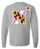 USNA MD Flag N-Star Long Sleeve T-Shirt (grey)