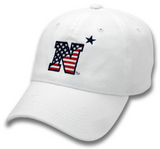 USNA US Flag N-Star "RELAXED TWILL" Hat (white)