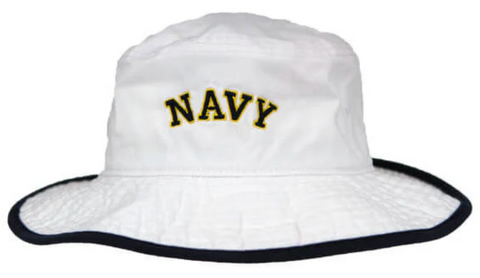 NAVY Arch Bucket Hat (white)