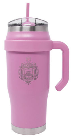 32 oz USNA Outlander Tumbler with Straw and Handle (pink)