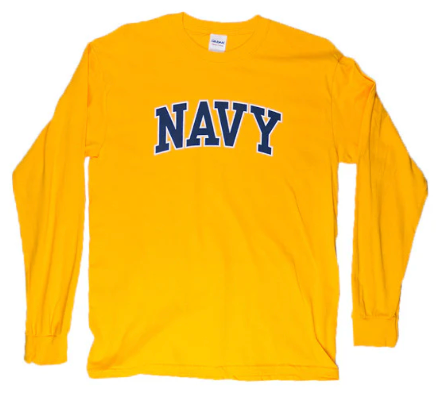 NAVY Arch Long Sleeve T-Shirt (gold)