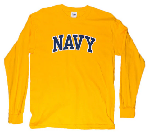 NAVY Arch Long Sleeve T-Shirt (gold)