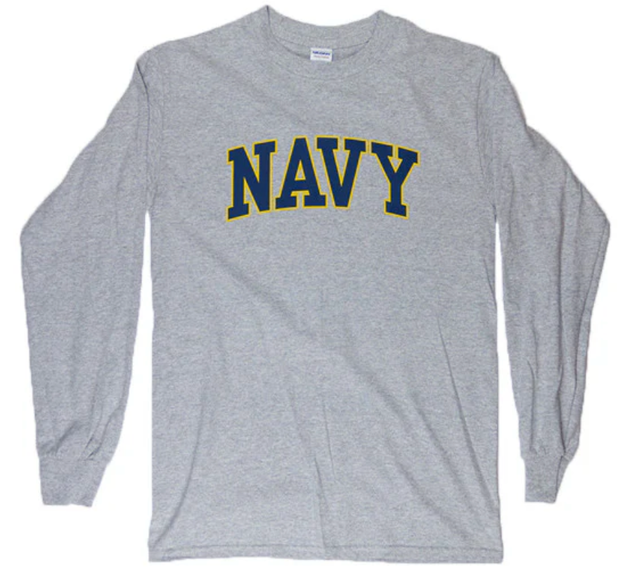 NAVY Arch Long Sleeve T-Shirt (grey)