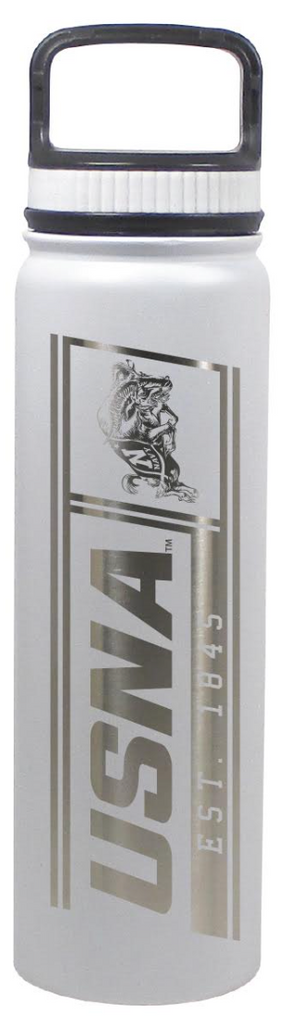 USNA 24oz Stainless Water Bottle (white)