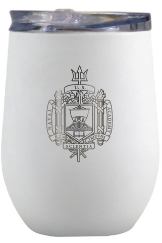 USNA Crest 12oz. Albany Tumbler (white)