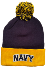 新作 ENNOY PROFESSIONAL KNIT CAP (NAVY) NAVY Winter Beanie With Pom (navy/gold) – Annapolis Gear