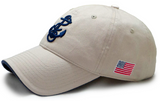 USNA NAVY 3-D Anchor Rope "RELAXED TWILL" Hat (khaki)