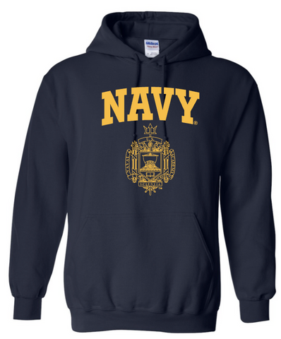 USNA Crest Hooded Sweatshirt (navy)