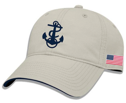 USNA NAVY 3-D Anchor Rope "RELAXED TWILL" Hat (khaki)