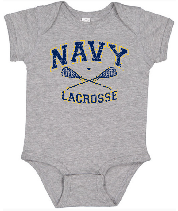 NAVY LACROSSE Onesie (grey)
