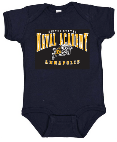 USNA Jumping Goat Onesie (navy)