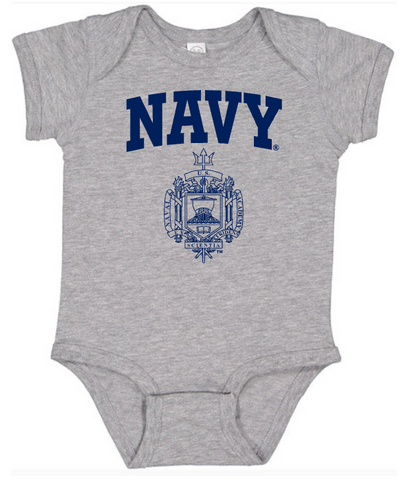 USNA Crest Onesie (grey)